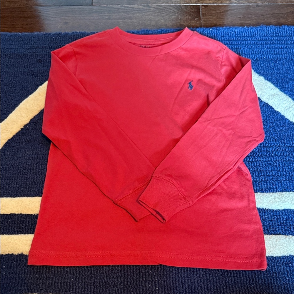 Ralph Lauren Polo Red Long Sleeve Shirt with Logo
